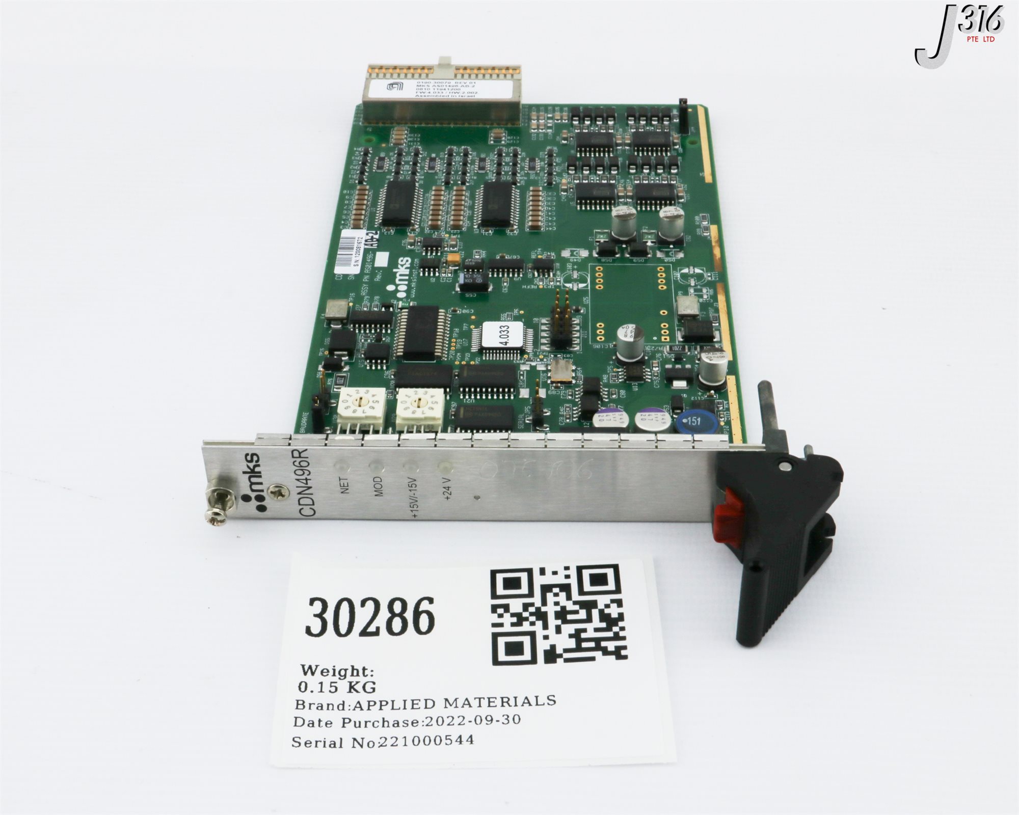 30286 APPLIED MATERIALS PCB, CDN496R CTRL BD, MKS AS01496-AB-2